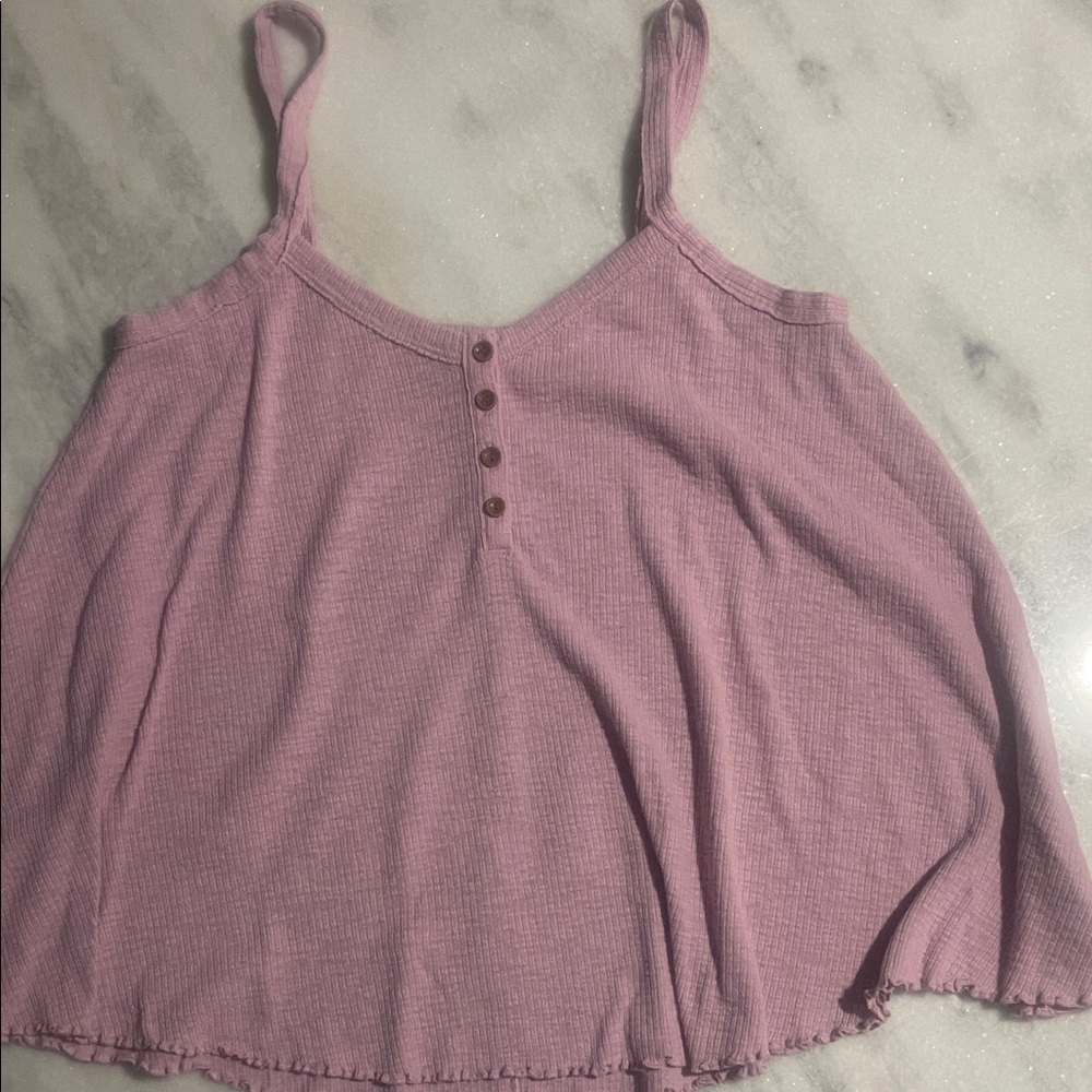 American Eagle Outfitters Lavender Buttoned Tank Top